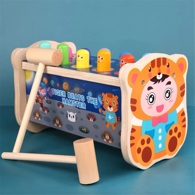 Children Wooden Whack-A-Mole Game Toys Set Parent-child Interactive Leisure Educational Toys