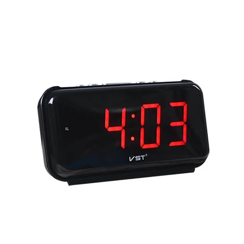 VST 806 Luminous Display Desktop Stylish Alarm Clock for Office Home Living Room - Red