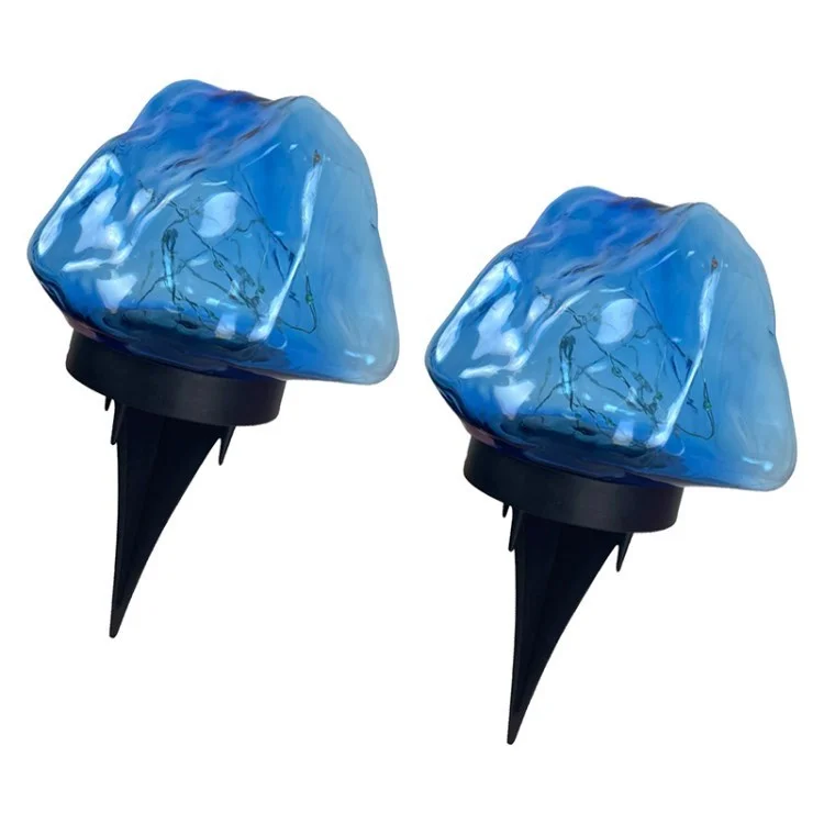 2pcs Light Solar Light Solar IP67 Paysage Imperméable Élégant Luminaire Décoratif Élégant Pour le Chemin du Jardin - Bleu