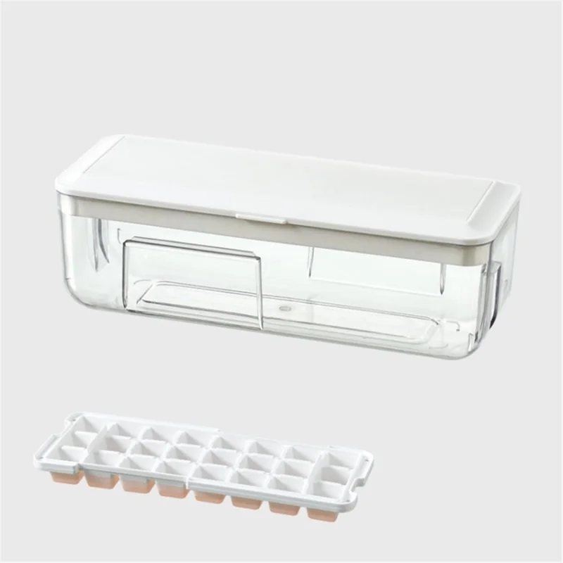 Silikone isbæger med låg, madkvalitet, nemt at fjerne, fleksibelt isformkasse (uden BPA) (uden FDA-certifikat) - Hvid/Enkeltlag