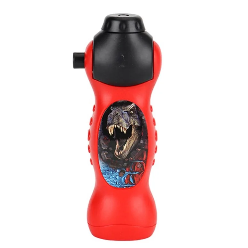 Torch Projection Light Flashlight 24 Dinosaur Patterns Projector Toy Educational Learning Bedtime Night Light - Red