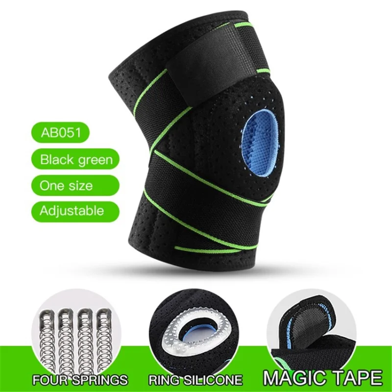 KYNCILOR AB051 1Pc Knee Brace Support Elastic Ankel Sleeve Thigh Protector for Running Basketball Mountaineering - Green