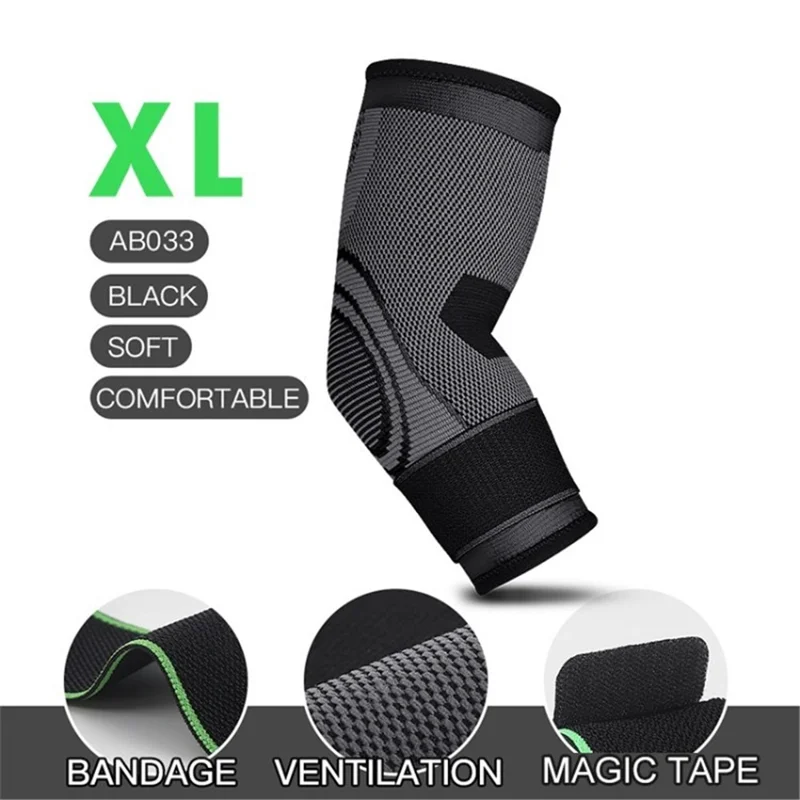 KYNCILOR AB033 Kończyna Ramienia Z Kompresją Opaska Na Łokieć Ochronna Na Siatkówkę Tenisa Opaska - Czarny/XL