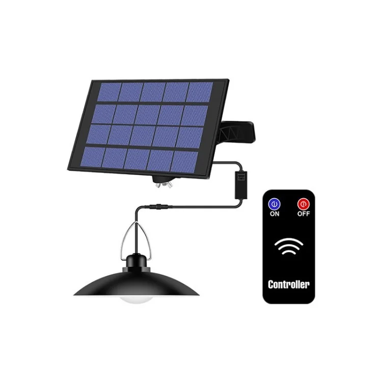 Solar Pendant Light Remote Control PC+ABS Wall Light for Balcony Garage Garden - White Light
