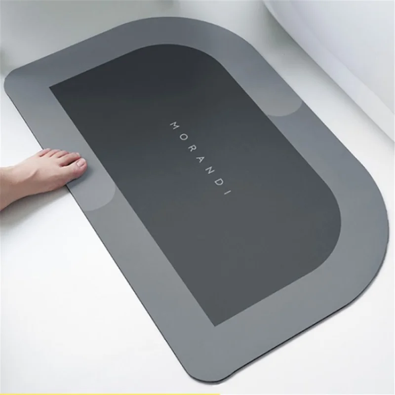 Super Absorbent Floor Carpet Quick Drying Bath Rug Non-Slip Bathroom Mat for Home - Grey/45x70cm