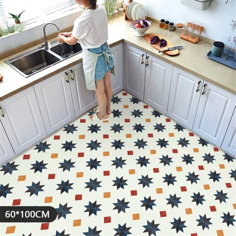 Wall  Floor Sticker Wallpaper for Bedroom Living Room Bathroom Floor Tile Sticker - Star/60x100cm