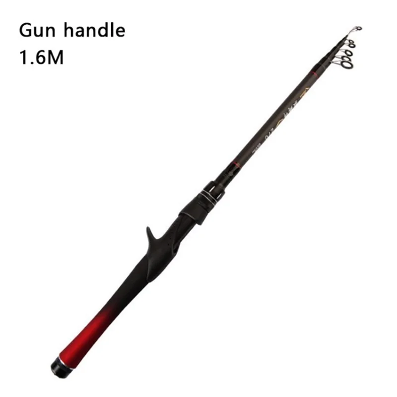 Carbon Fiber Spinning Casting Fishing Pole Telescopic Fishing Rod - Casting/B/1.6m