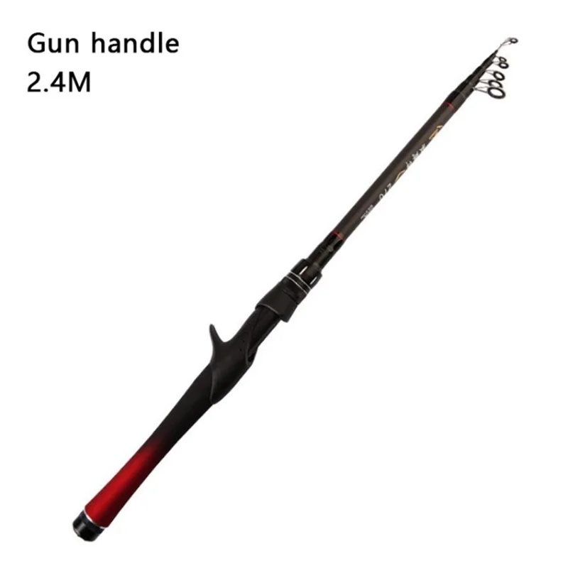 Carbon Fiber Spinning Casting Fishing Pole Telescopic Fishing Rod - Casting/B/2.4m