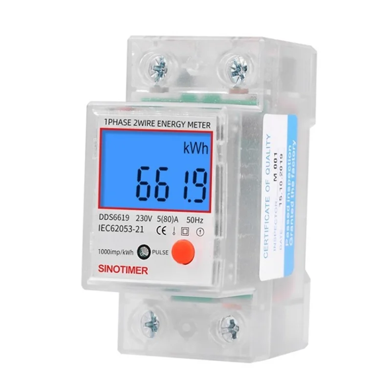 SINOTIMER DDS6619-013 AC 220V 80A Energy Meter Kwh-stromverbrauchsmesser Wattmeter