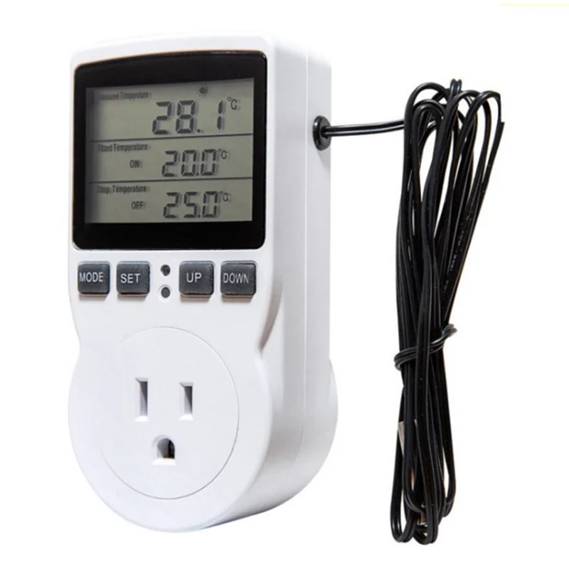 16A AC 110V~230V Digital Thermostat Temperature Controller Time Switch Socket - US Plug