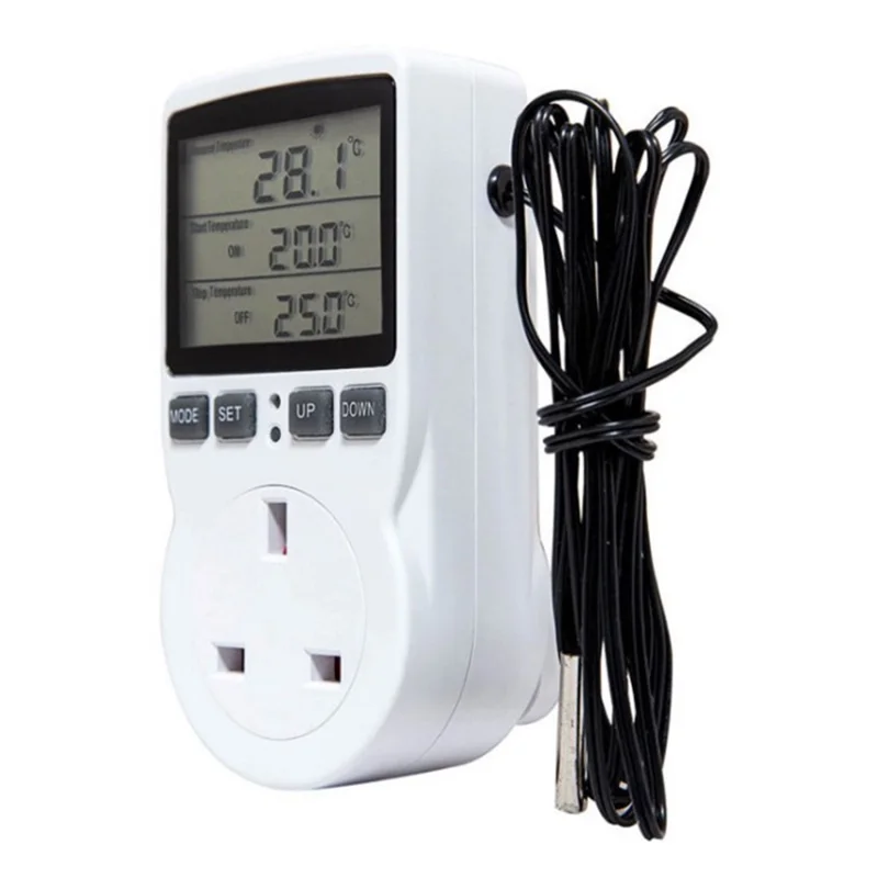 16A AC 110V~230V Digital termostat temperaturregulator Tidsswitchuttag - UK-uttag