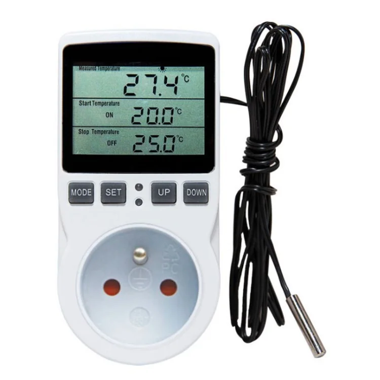 16A AC 110V~230V Digital Thermostat Temperature Controller Time Switch Socket - French Plug