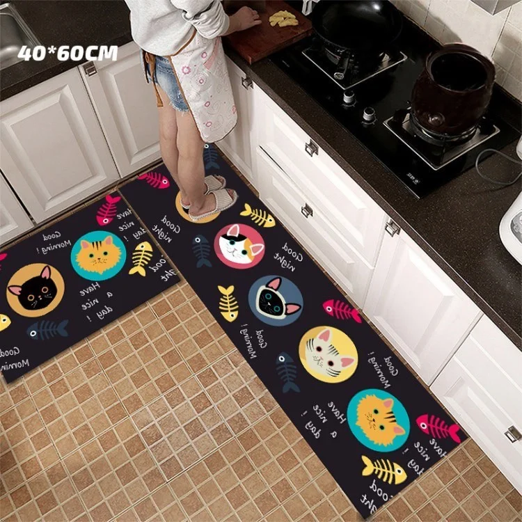 Tapis de Cuisine QYSC-19 Tapis de Sol Sans Glissement - Cat / 40x60cm