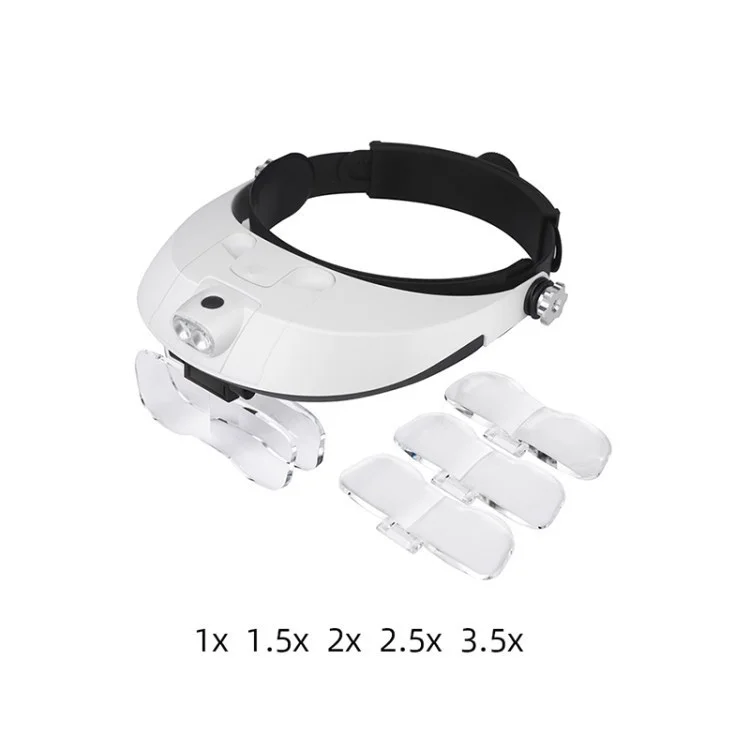 Gasas De Lupa De Diadema Con 5 Lentes (1x 1.5x 2x 2.5x 3.5x) Lupa De Lupa Montada En La Cabeza Joyero