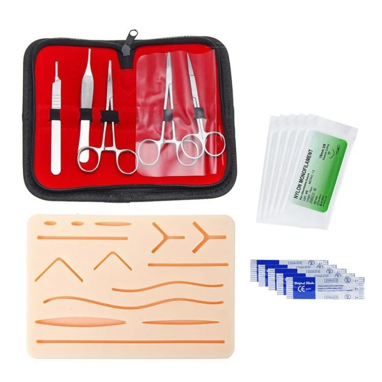 Medical Silicone Suture Pad Surgical Suturing Pad Training Kit Set for Suturing Skill Trainer