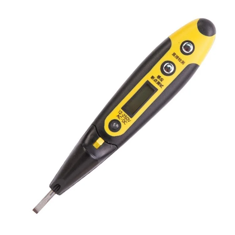 Deli DL8005 12-250V Prueba Eléctrica Pen Portable De Prueba Portable Probador De Voltaje Multifunción De Voltaje