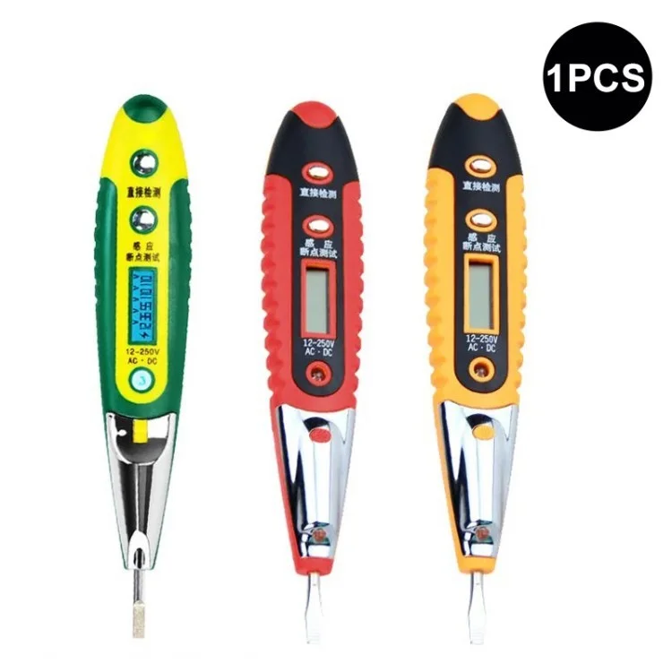 AC DC 12-250V Electrical Test Pencil Detector Current Voltage Test Pen (Random Color)