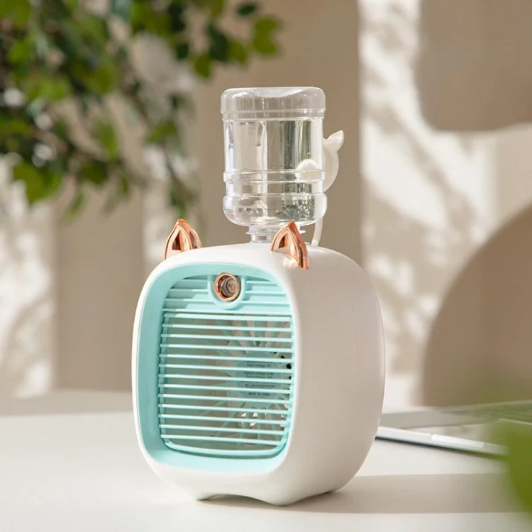 Office Desktop Mini Air Conditioning Fan 270ML Water Tank Spray Cooling Fan Air Cooling Cooler - Blue