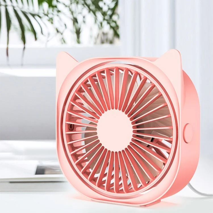 6 inch Mini USB Desk Fan Portable Electric Fan with 3 Wind Modes Summer Cooler for Home Office - Pink