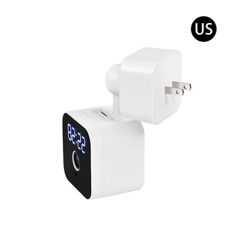 Draadloze thuisbeveiligingscamera Nachtzicht Bewegingsdetectie Kleine WiFi-camera voor videosurveillance - Wit/US-stekker