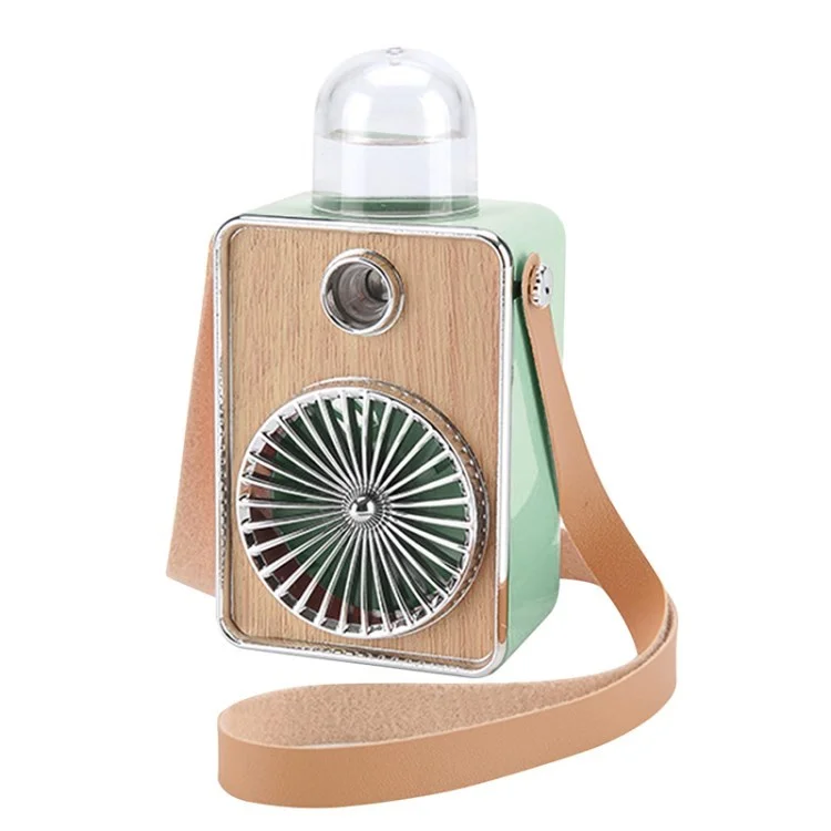 Portable Summer Cooling Fan with Light Mute Spraying Fan Personal Humidifier Fans - Green