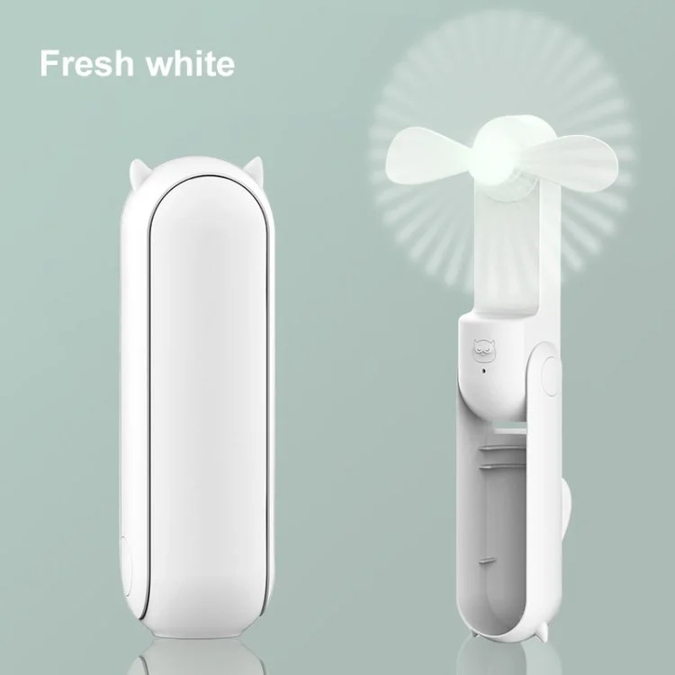 Personal Handheld Fan Mini Portable Pocket Fan Folding Fan USB Rechargeable for Outdoor Travel - White