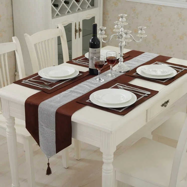 32x210cm Elegante Toque De Mesa De Mesa Tabela De Mesa Decorações De Mesa Tabela De Mesa Modern Table Tampa - Café