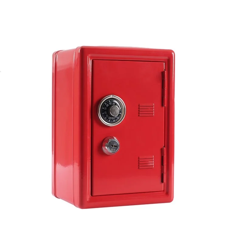 Piggy Bank Metal Savings Bank Money Saver Box Cash Safe Small Money Box - Red