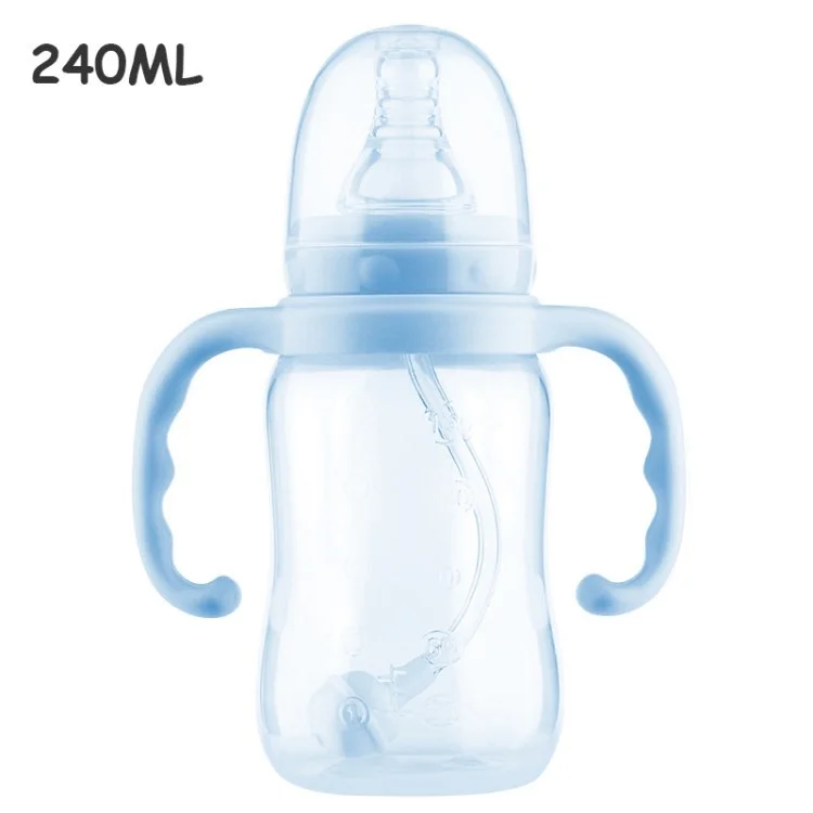 Kleinkind-Fütterungsflasche Mit Griffe Mit Fahrungsnahrungsqualifiziertem Babyflaschen (keine FDA, BPA-frei) - Blau/240 Ml