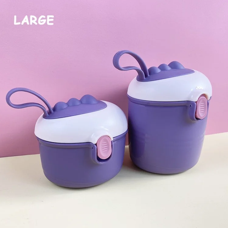 Baby Formula Dispenser with Spoon Milk Powder Dispenser Box (No FDA, BPA-Free) - Purple/220g Capacity