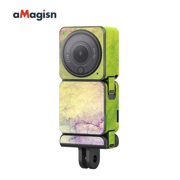 AMAGISN Pelqueta Protectiva Piel Para DJI Action 2 Cubierta de Protector de Cámara Para DJI Action 2 - Verde