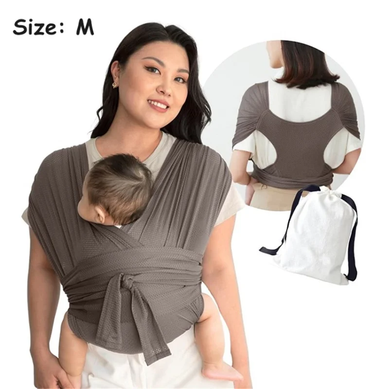 Baby Carrier Sling Wrap Multifunctional X-Shaped Baby Carrying Belt - Brown/M