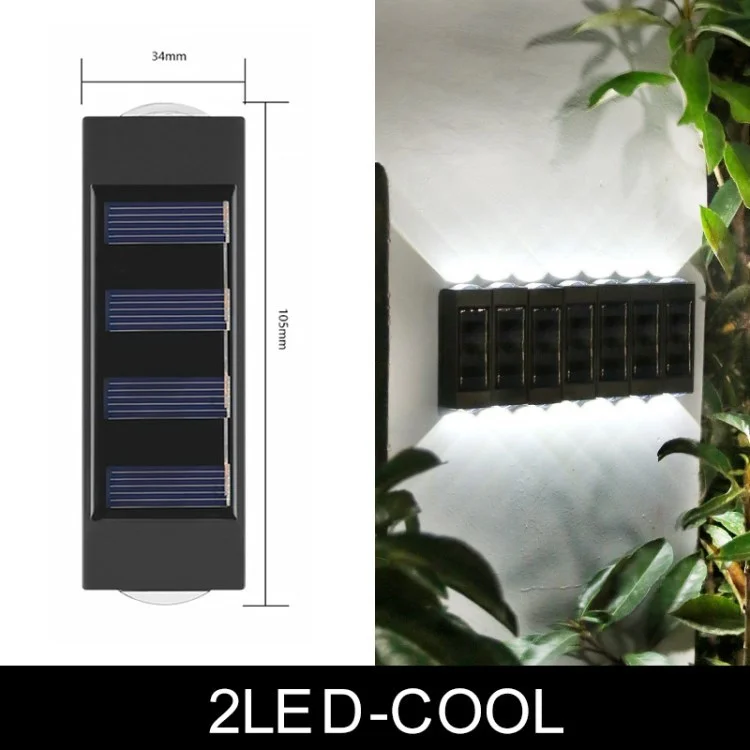 Lâmpada de Parede Solar Solar Externa Para Iluminação de Decoração de Jardim de Pátio da Varanda - 2LED/White Light