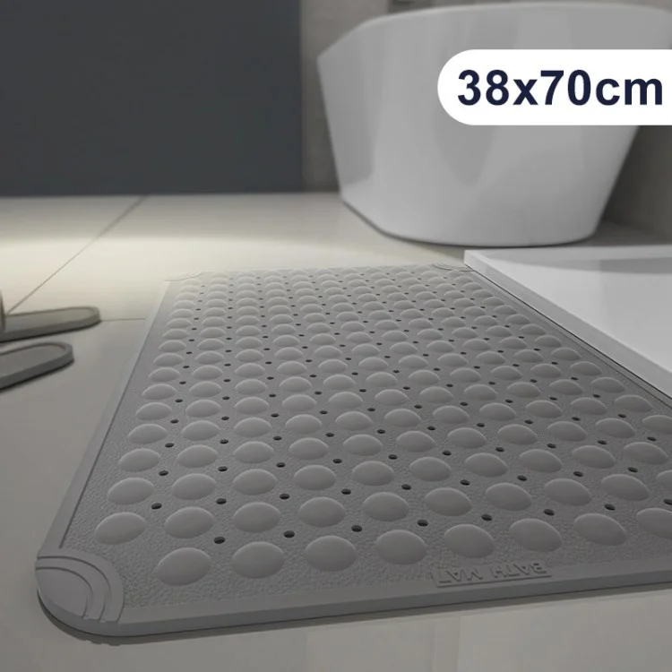 Mat de Ducha Cuadrado Mat de Baño Baño Sin Deslizamiento Almohadilla de Alfombra Para Casa - Gris Oscuro/38x70cm