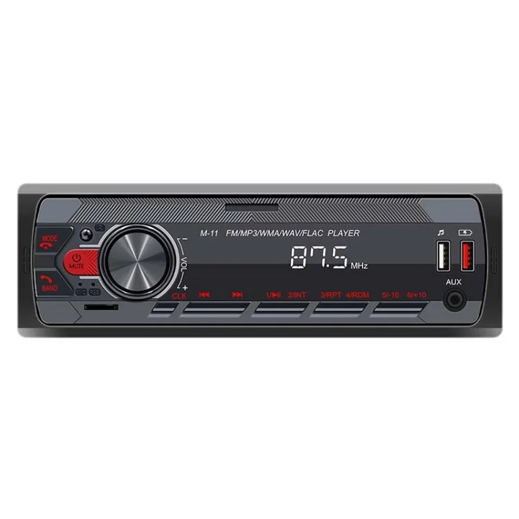 M11 12V FM Radio Car Audio Bluetooth-compatible Stereo Receiver MP3 Player with Colorful Light - Short Type
