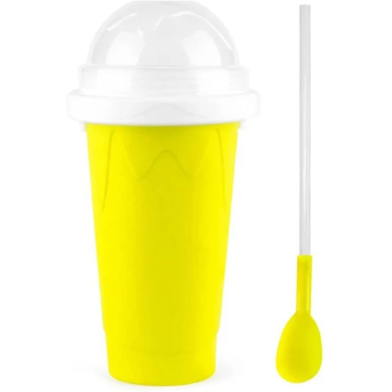 Taña de Helado de Tazas de Refrigeración de Agua de Agua de Café Reutilizable Taza de Café Helado (sin Pba, Sin Certificado de la Fda) - Amarillo