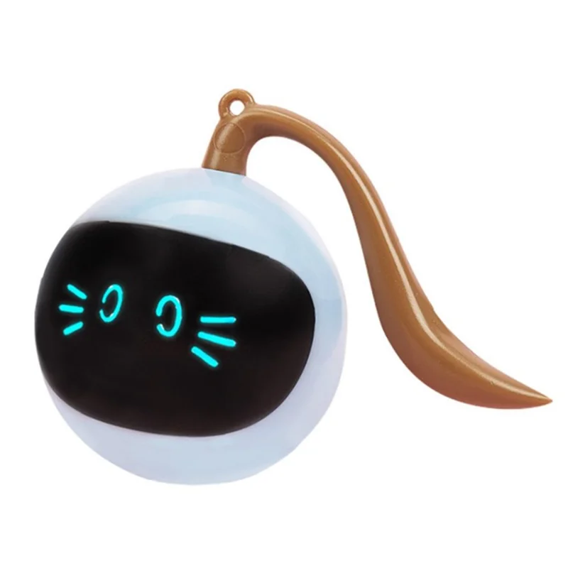 FOFOS Smart Interactive Cat Toy Ball with LED Light Self Rotating Rechargeable Pet Ball - Blue