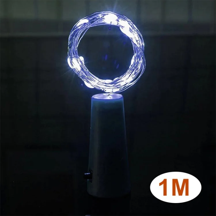 Wine Bottle Stopper Light Cork Light String for DIY Party Wedding Decor - White/1m