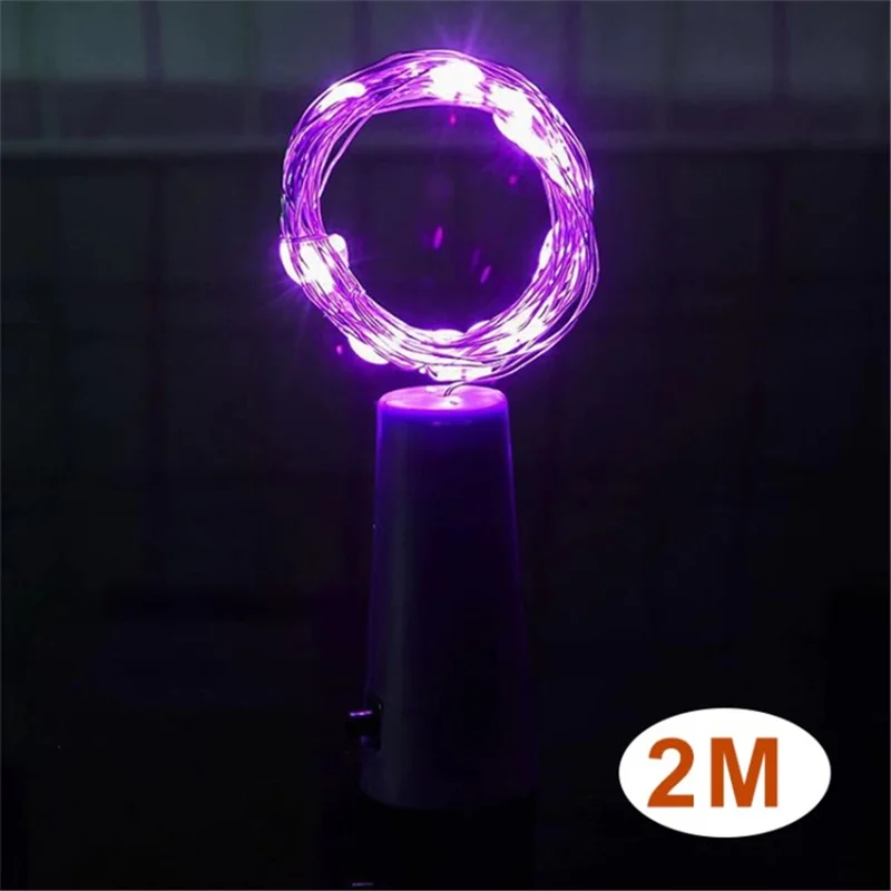 Wine Bottle Stopper Light Cork Light String for DIY Party Wedding Decor - Purple/2m