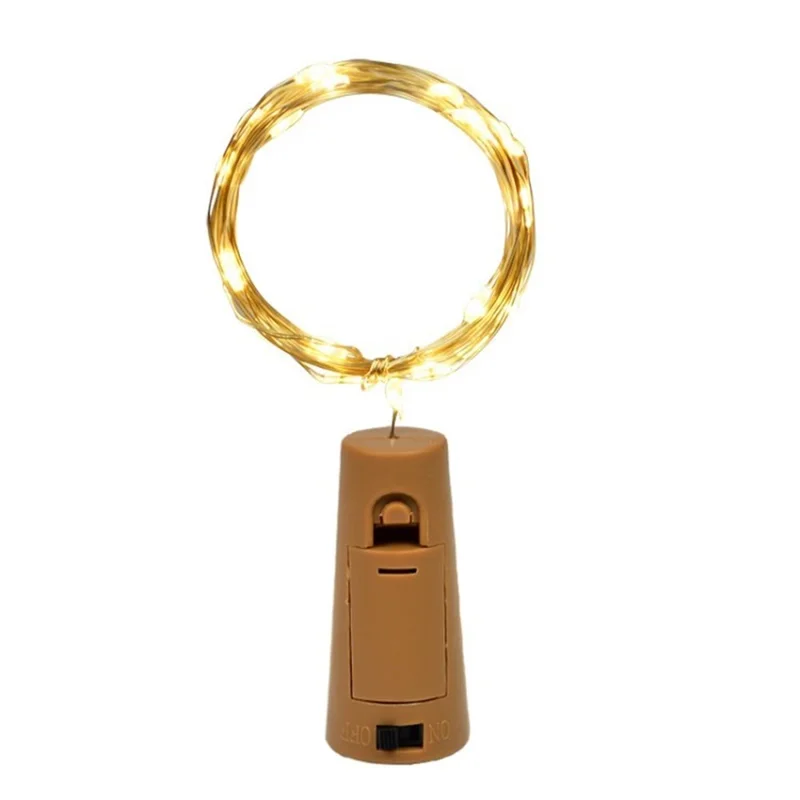 Wine Bottle Fairy Light Durable Flexible Waterproof Cork String Light for Jar Party Wedding Festival - Warm