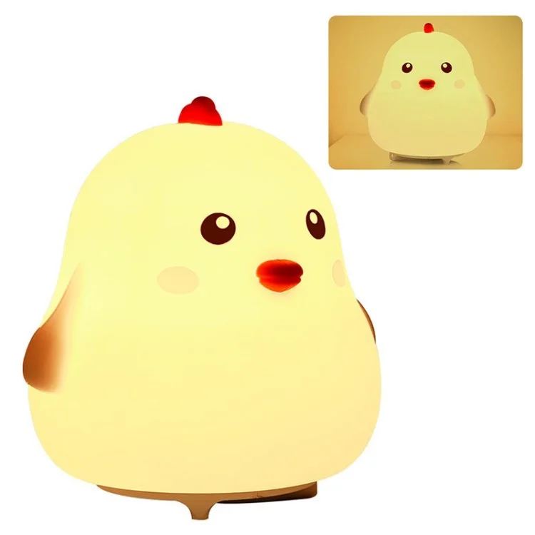 USB Charge Anti-corrosion Remote Contrôle Lampe de Synchronisation Intelligente Réglable de Lumière en Silicone Mignonne - Poulet