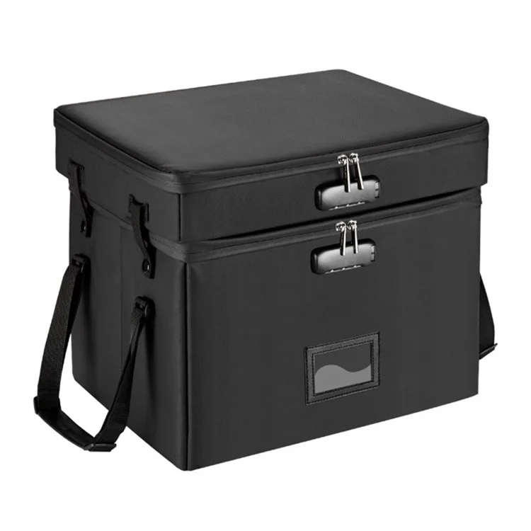MUIFA Fireproof Document Bag + File Box Collapsible Document Organizer for Letter / Legal Folder
