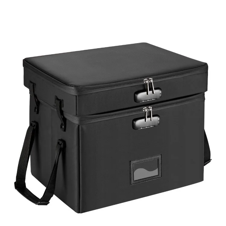 MUIFA Fireproof Document Bag + File Box Collapsible Document Organizer for Letter / Legal Folder