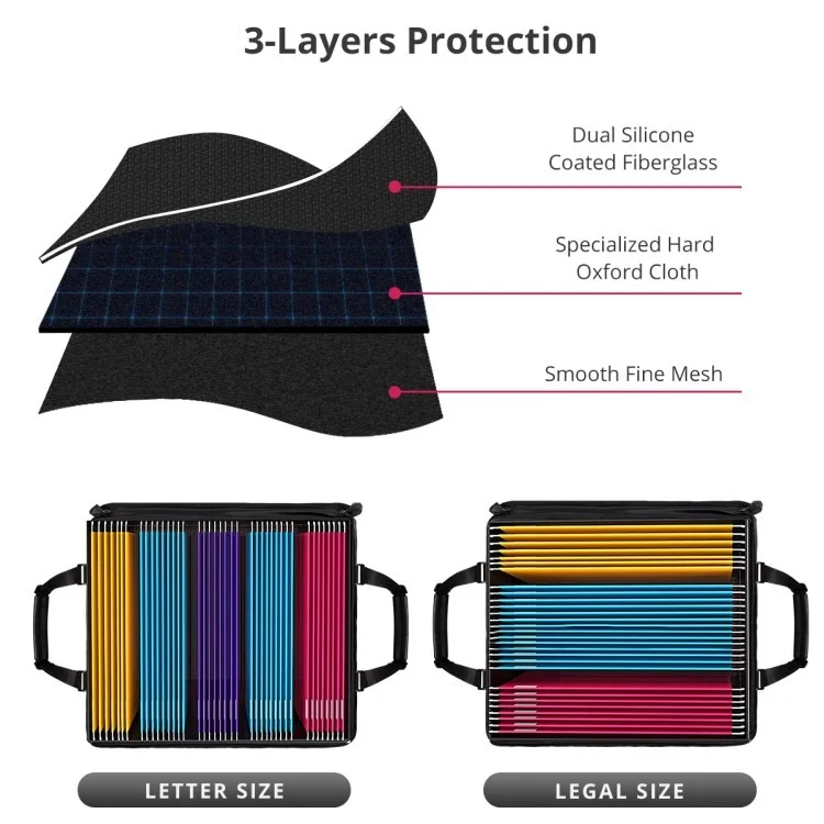 MUIFA Fireproof Document Bag + File Box Collapsible Document Organizer for Letter / Legal Folder