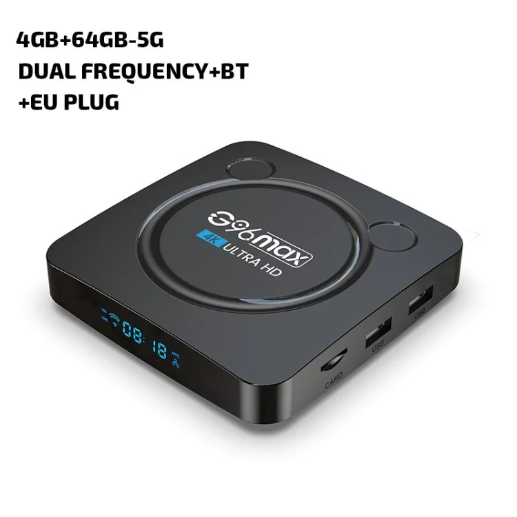 G96max 4K HD TV -box 5G WiFi Bluetooth Android 11.0 Network Video Player - 4 Gb+64 Gb/eu -stecker