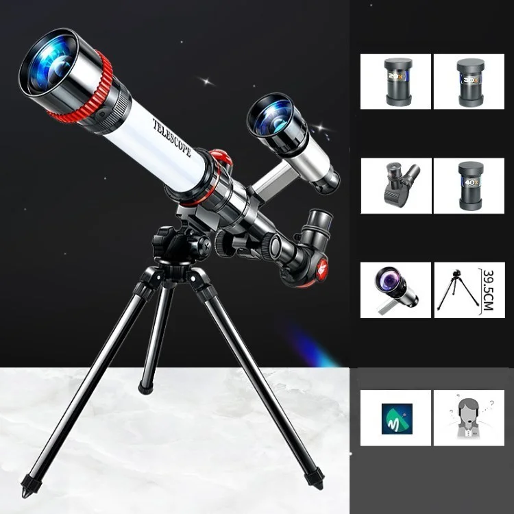 Astronomisches Teleskop HD -refraktor -teleskop Mit 20x 30x 40x Zoom -objektivraum Monokular Für Kinder Anfänger - Rot