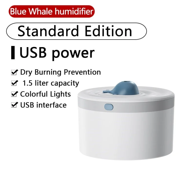 YJ-J01 1.5L USB Desktop High Capacity Air Humidifier Cool Mist Sprayer, USB Plug in - White