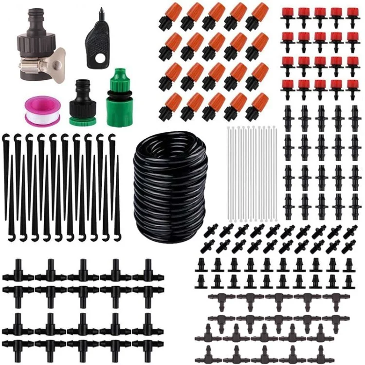 20m 186pcs Kit de Riego Por Goteo Sistema de Riego de Planta de Neblina Automática de Patio Para Invernadero de Jardín