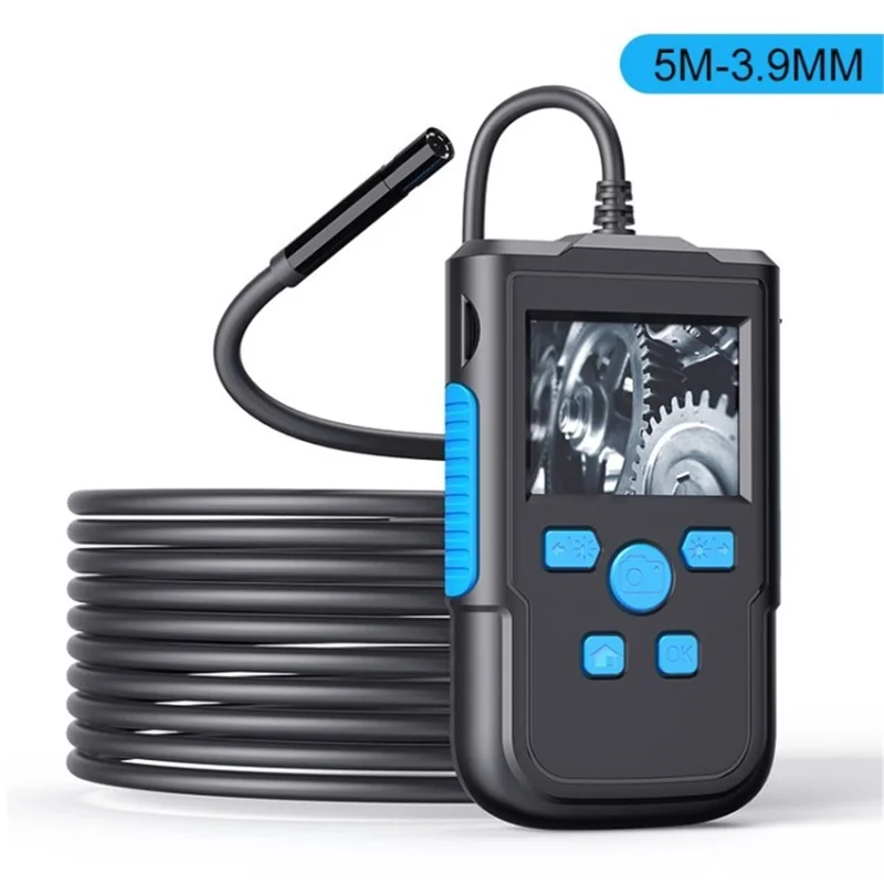 HD 1080P Industrial Borescope Camera 2.4 inch IPS Screen Waterproof Video Endoscopes for Home Pipe Automotive - 3.9mm / 5m Length