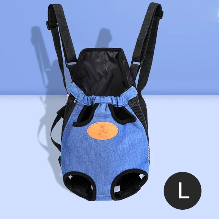 Pet Carrier Backpack Adjustable Pet Front Cat Dog Carrier Legs Out Travel Bag - Blue / L